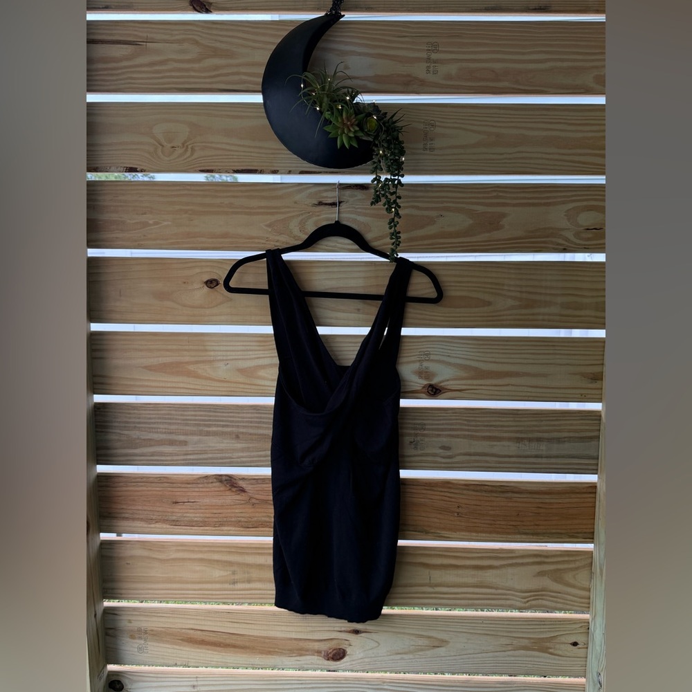 Express Black Front Strap Top